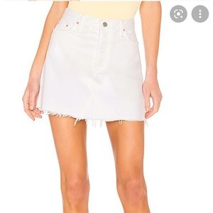Grlfrnd white denim skirt